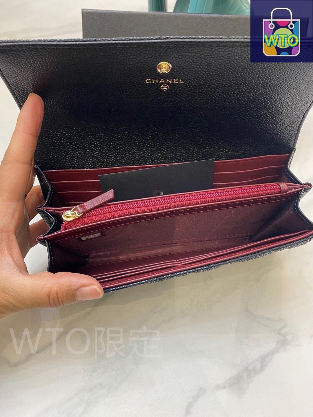 CHANELシャネルのシンプルな女性用ブラック財布｜本日限定特価