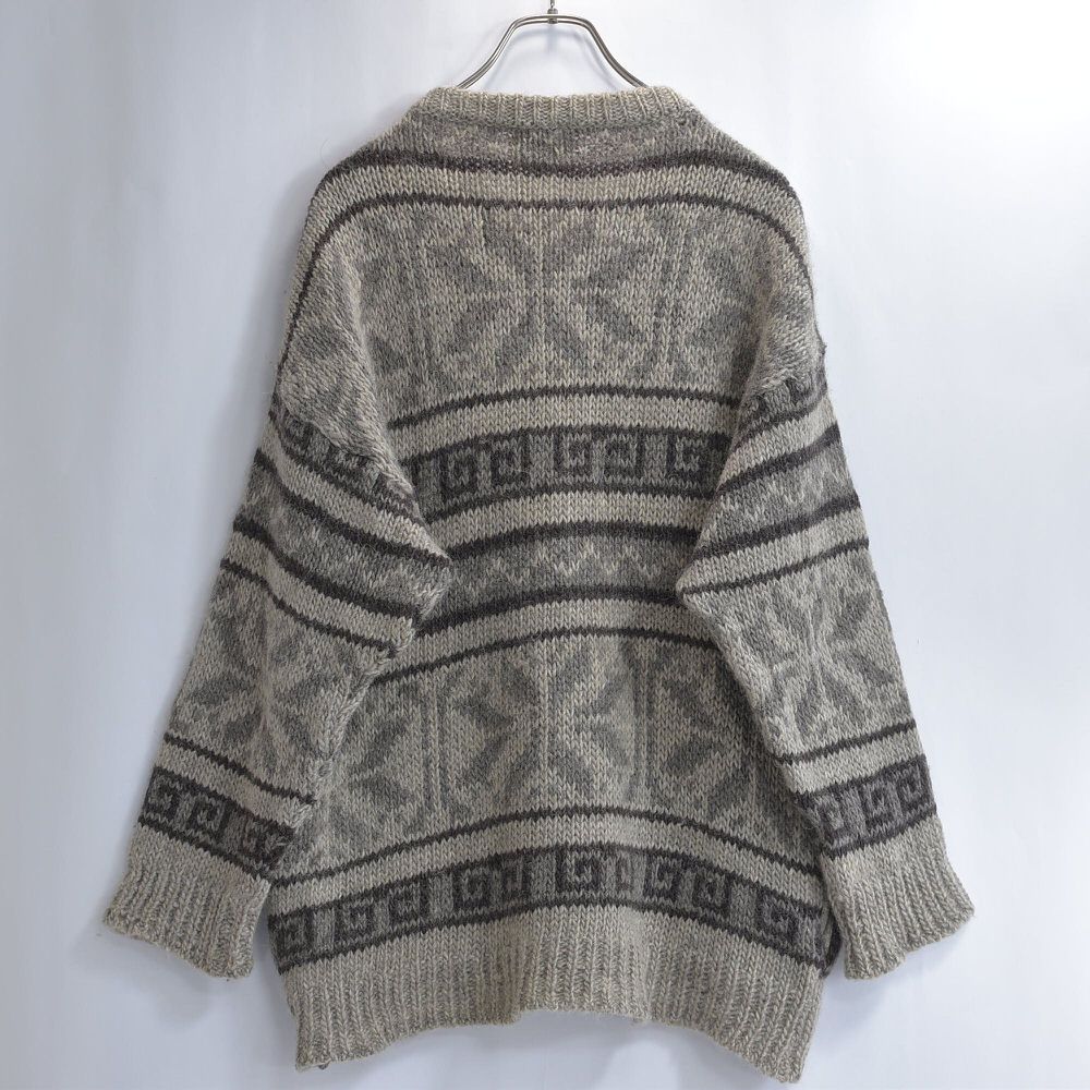 90s アイルランド製 Gaeltarra ノルディック柄 ウール カーディガン  