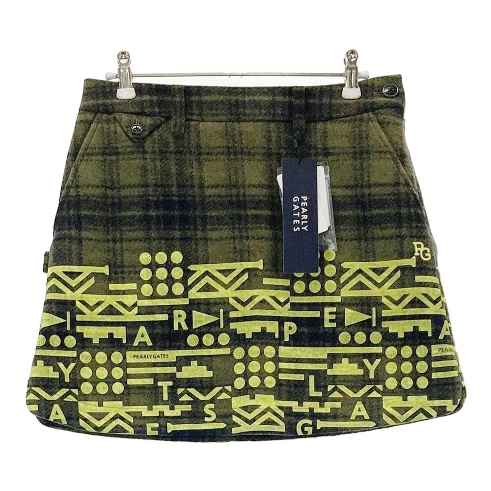 サイズ 0 PEARLY GATES パーリーゲイツ 055-2234112 スカート チェック 総柄 カーキ系 240101535111 ゴルフウェア レディース ストスト