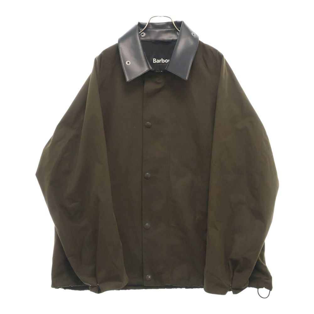 Barbour バブアー 24AW URBAN RESEARCH別注 TRANSPORT COACH トランスポート フェイクレザー切り替え ラグランスリーブ コーチジャケット カーキ|ブラック 242MCAS160