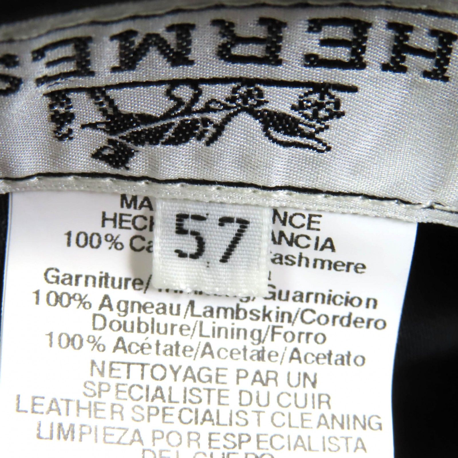 極美品☆HERMES エルメス カシミヤ100％ レザートリム スタッズ