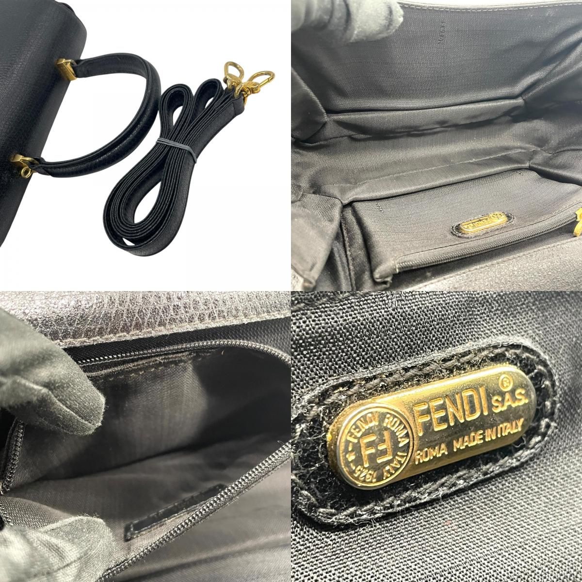 【極希少】FENDI レオパード レザー FFロゴ ゴールド ブラック バッグ 美品】フェンディ ショルダーバッグ FF ゴールド金具 レザー