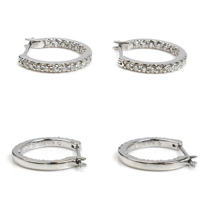 Ponte Vecchio ポンテヴェキオ K18WG ホワイトゴールド ピアス ダイヤモンド0.35ct 0.35ct 3.9g レディース