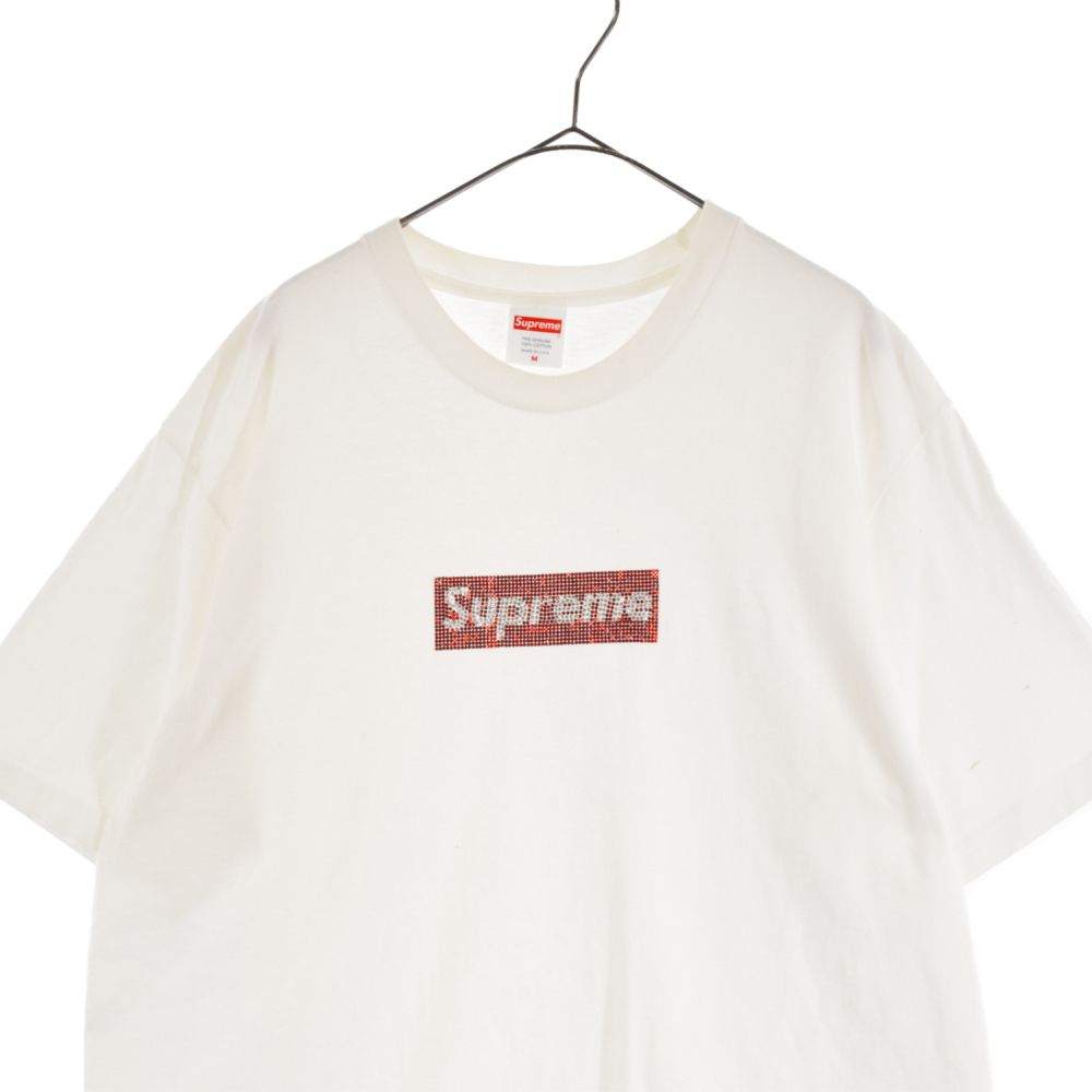 SUPREME (シュプリーム) 19SS×SWAROVSKI 25th Anniversary Box Logo Tee×スワロフスキー  25周年記念ボックスロゴTシャツ 半袖カットソー ホワイト - メルカリ