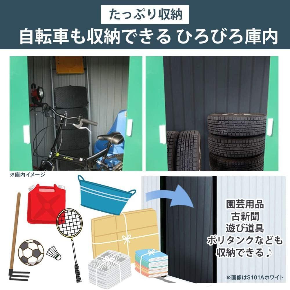 物置 屋外 小型 おしゃれ 北欧 DIY 屋外物置 メタルシェッド サイクルハウス 自転車置き場 大型物置 倉庫 中型 S101A ネイビー -  メルカリ