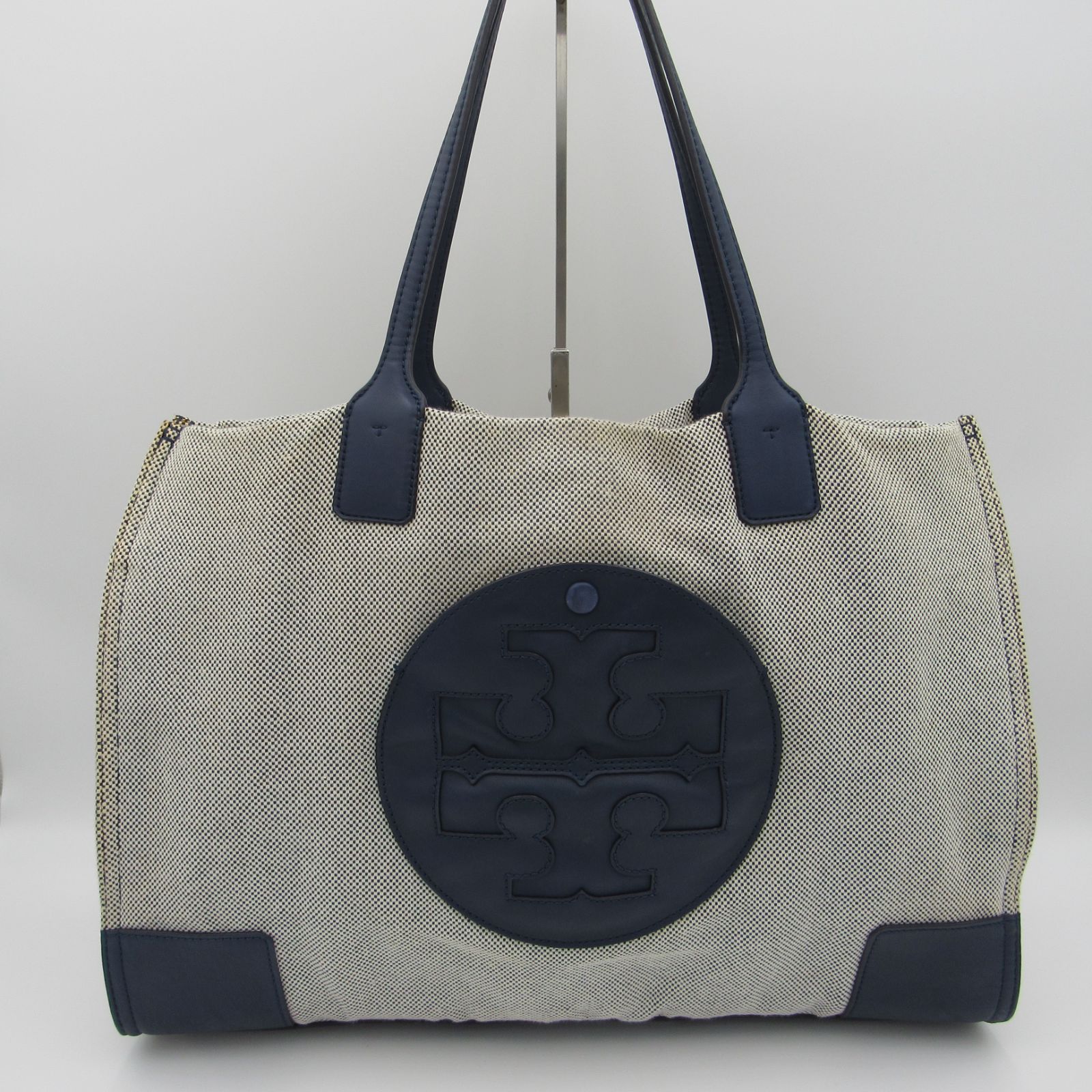 TORY BURCH トリーバーチ エラ トートバッグ キャンバス レザー ブルー 