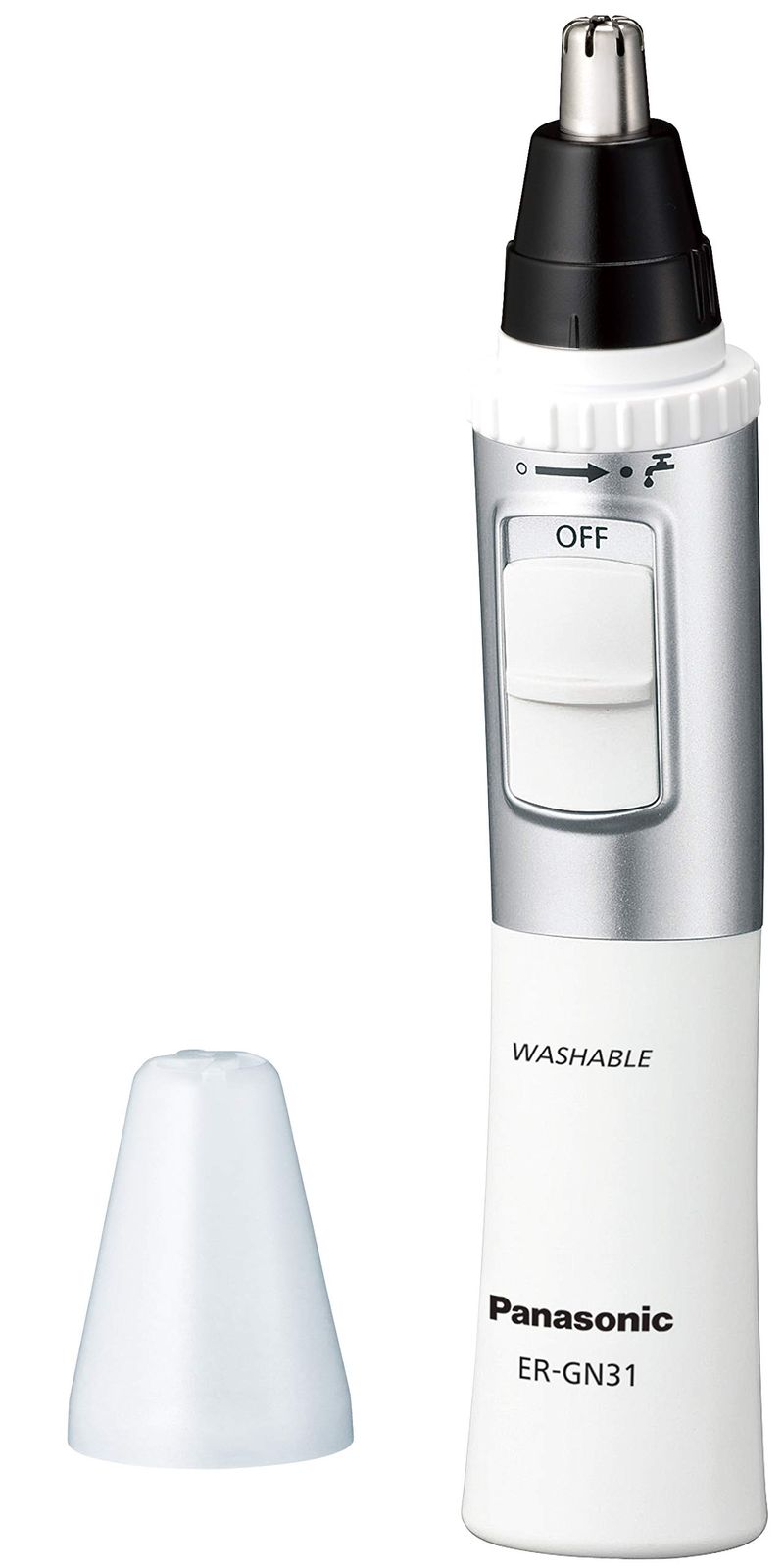 パナソニック 鼻毛カッター エチケットカッター メンズ 眉毛 ヒゲ 水洗い ER-GN31-W [白] [本体水洗いタイプ] [単品]