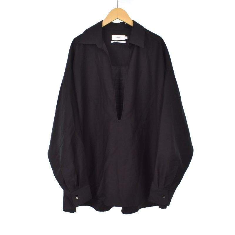 24ss スキッパーシャツ　グラフペーパー ブラック 24ss スキッパーシャツグラフペーパー ブラック