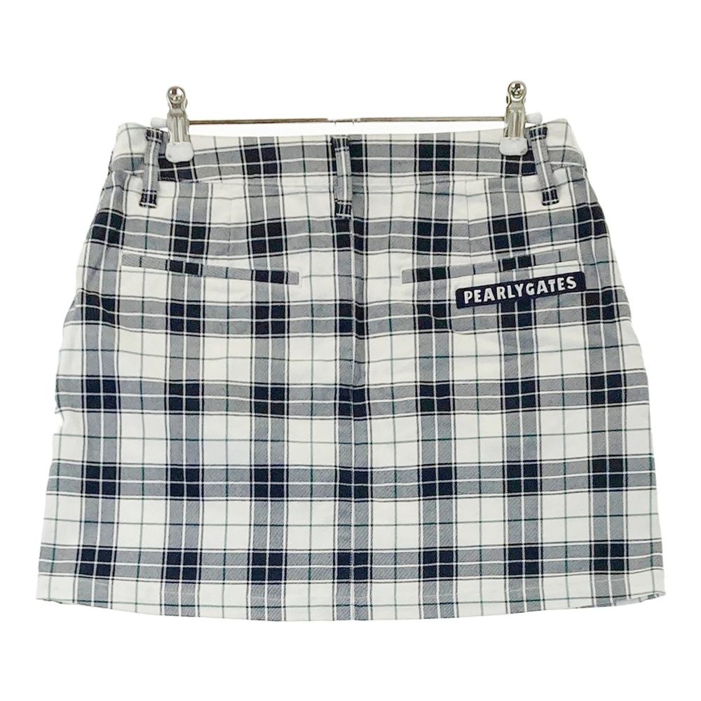 サイズ：0 PEARLY GATES パーリーゲイツ スカート チェック柄 ホワイト