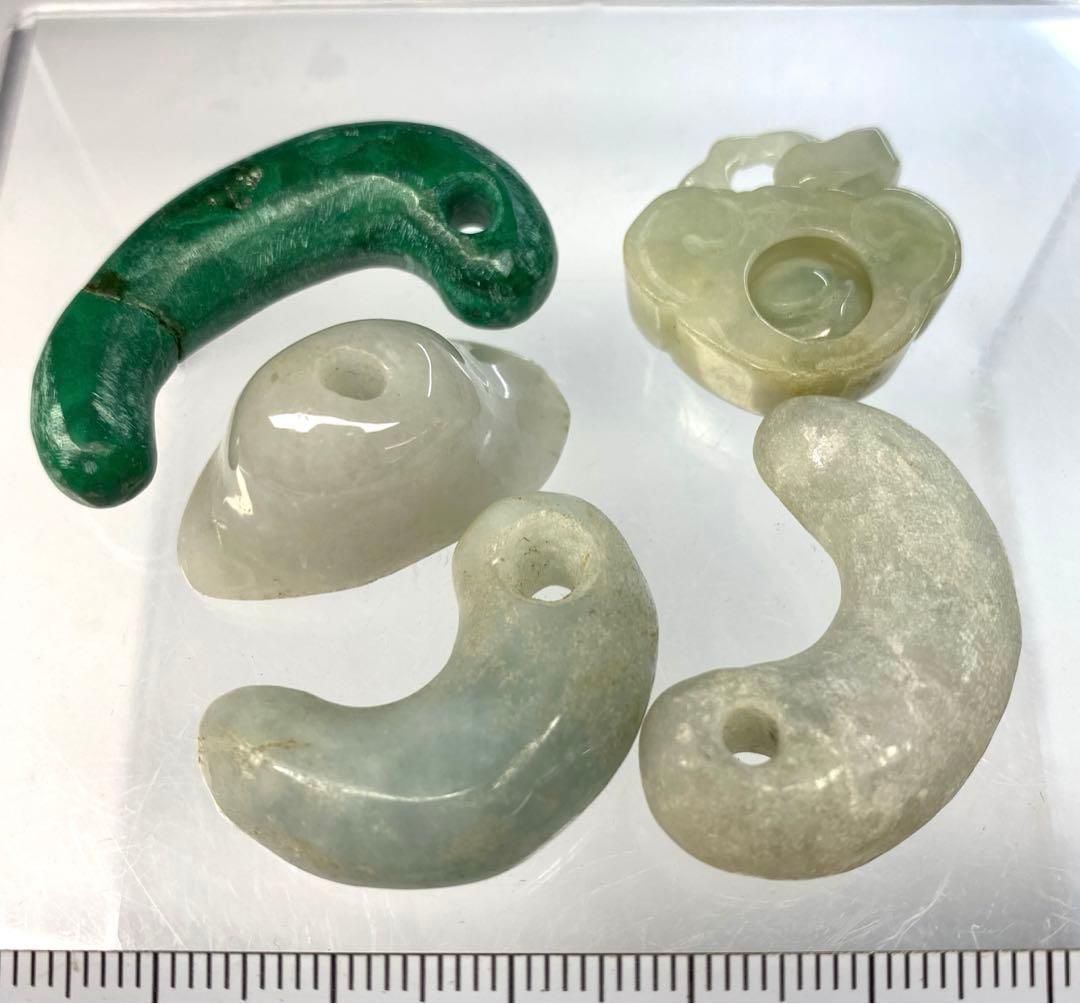 古代 翡翠 勾玉 翡翠装飾品 42g 東Y6-0510 2F