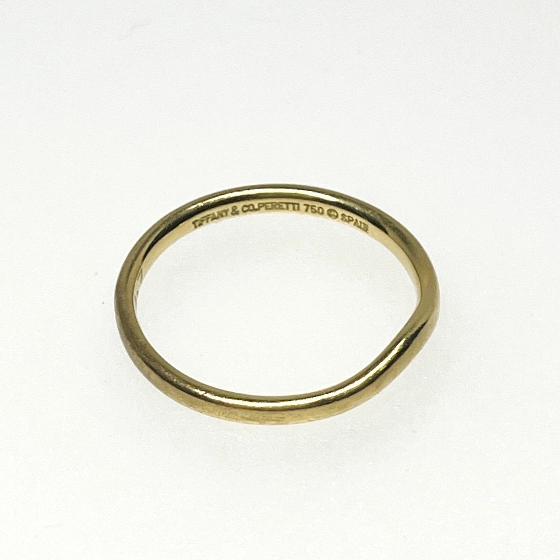 Tiffany&Co. ティファニー カーブド バンド リング 750YG 15号