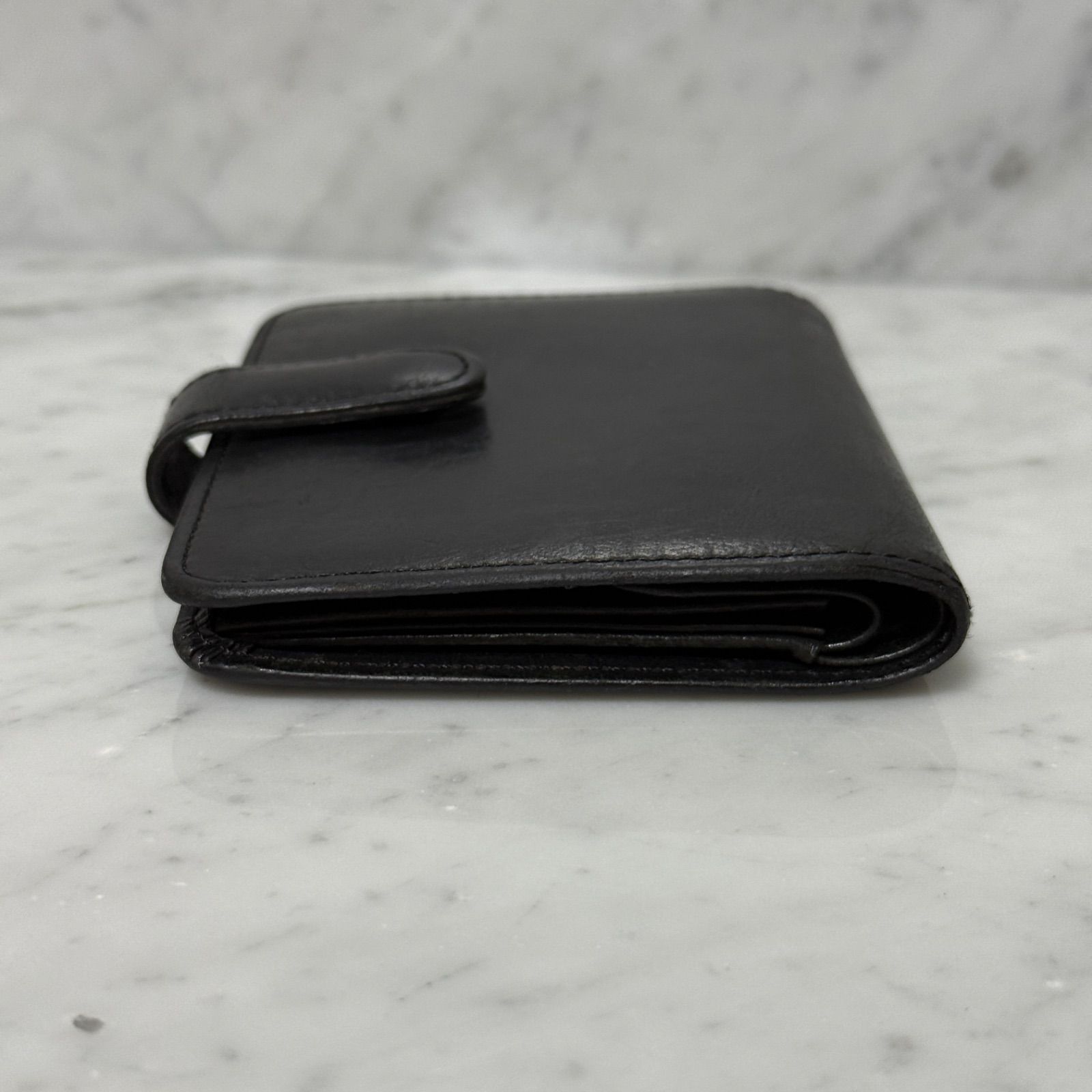 90s OLD COACH オールドコーチ 二つ折り財布 本革 レザー ブラック 黒