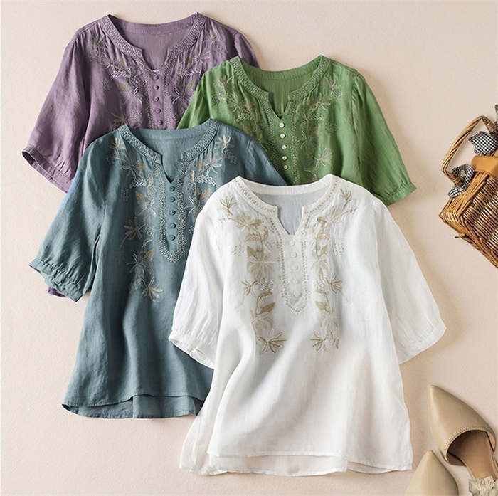 シャツ ブラウス レディース 春 夏 トップス 花柄シャツ V