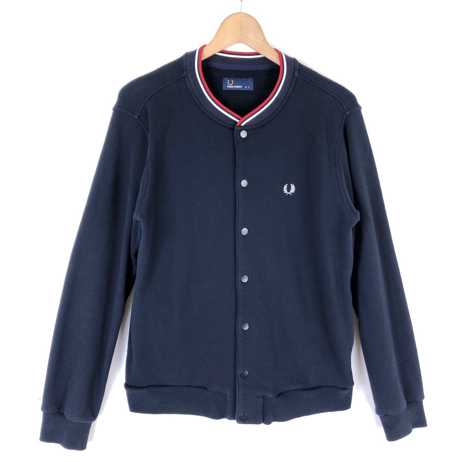 フレッドペリー FRED PERRY スウェット スタジャン ネイビー S