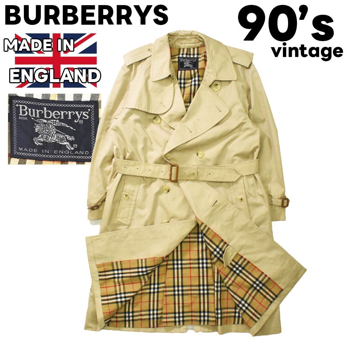 90s 英国製 バーバリー Burberrys 裏ノバチェック トレンチコート