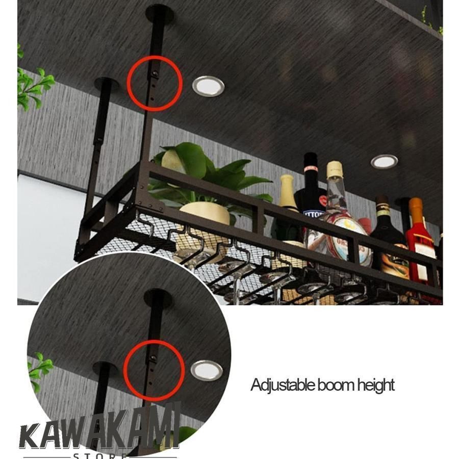 家の装飾吊り下げ収納のキッチンワインラックの 金属製のワインラックワインの収納棚のぶら下がっているワインシャン