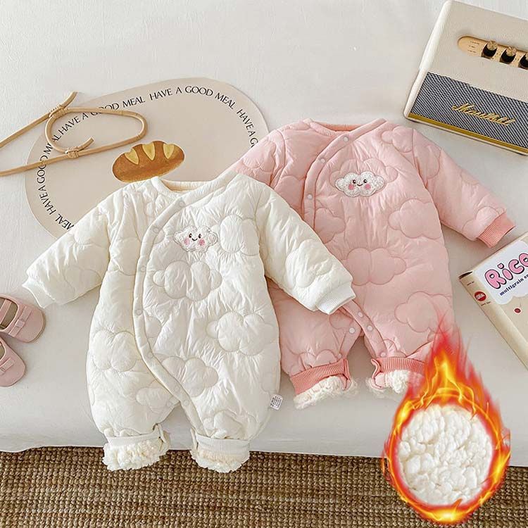 ボアキルティング中綿ジャンパー アウター キルティング中綿 軽量 ボアコート ジャンプスーツ カバーオール ベビー服 オールインワン ロンパース ベビー キッズ 子供服 あったか 男の子 女の子 スナップボタン 防寒 長袖 冬 | レディースファッション通販 - DHOLIC