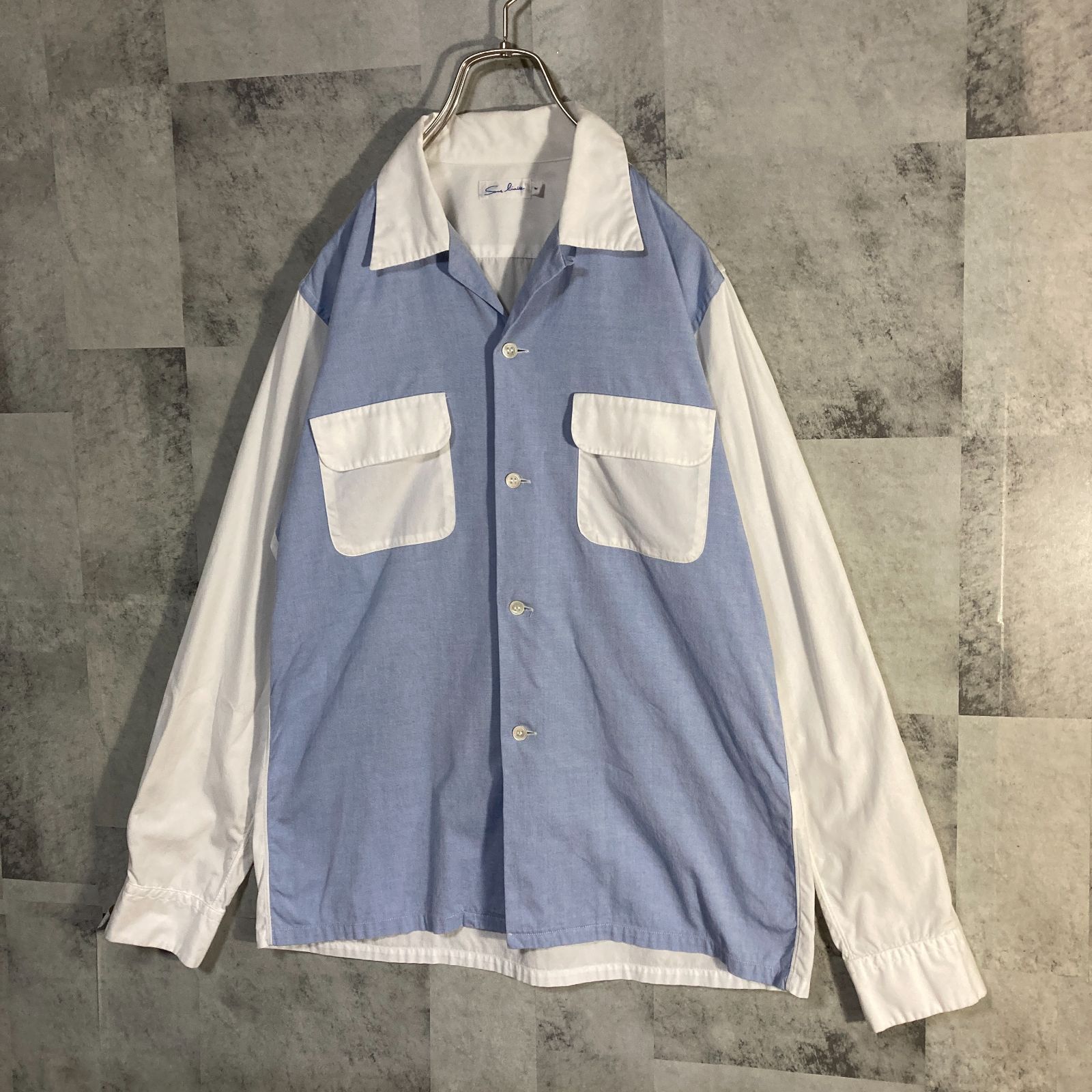 日本製 Sans limite サンリミット オープンカラー シャツ バイカラー