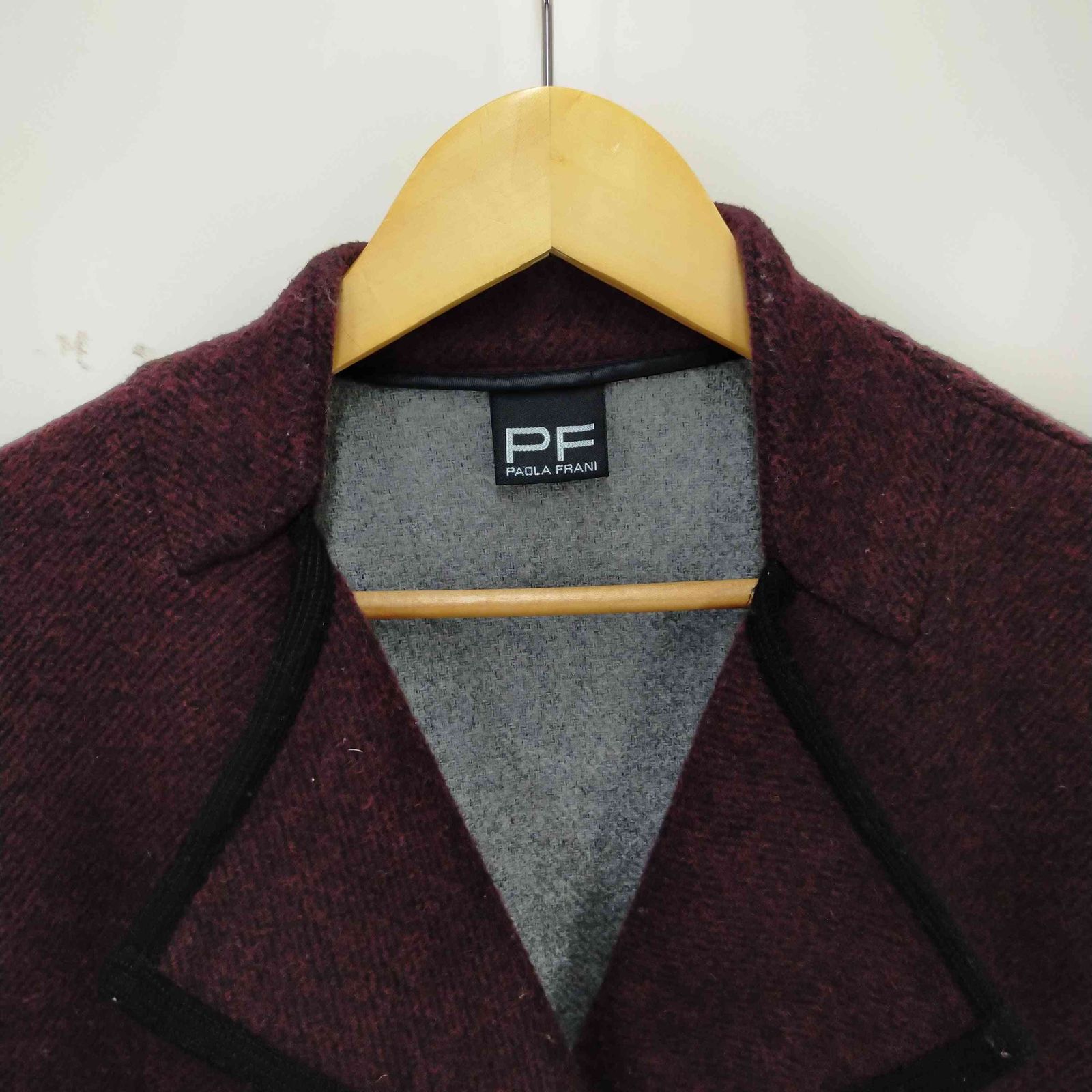 PF パオラフラーニ PAOLA FRANI 素敵 デザイン コート I36 パオラフラーニ PAOLA FRANI マルチカラー切替ウールコート