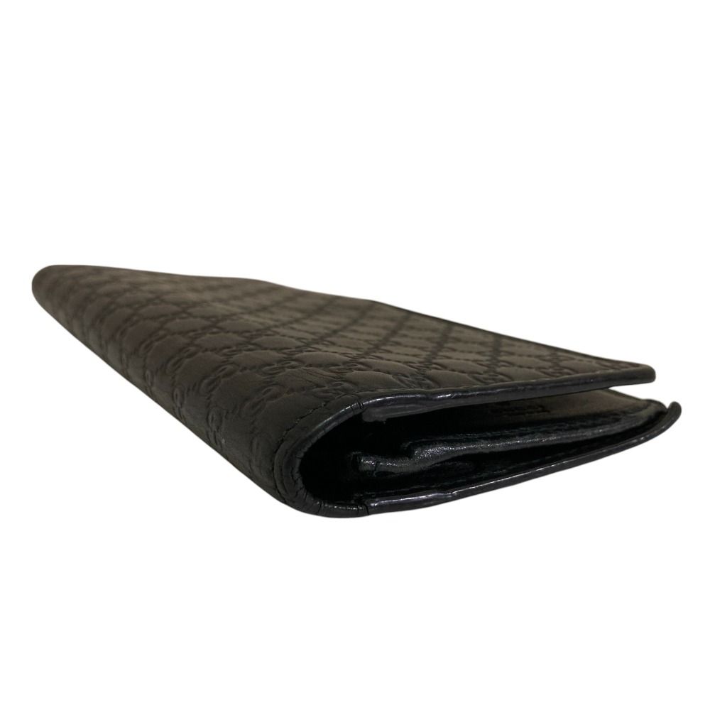 未使用✨グッチ GG マイクログッチシマ ロングウォレット ブラック 長財布 GUCCI - GUCCI グッチ マイクロシマGG レザー ブラック 長財布の