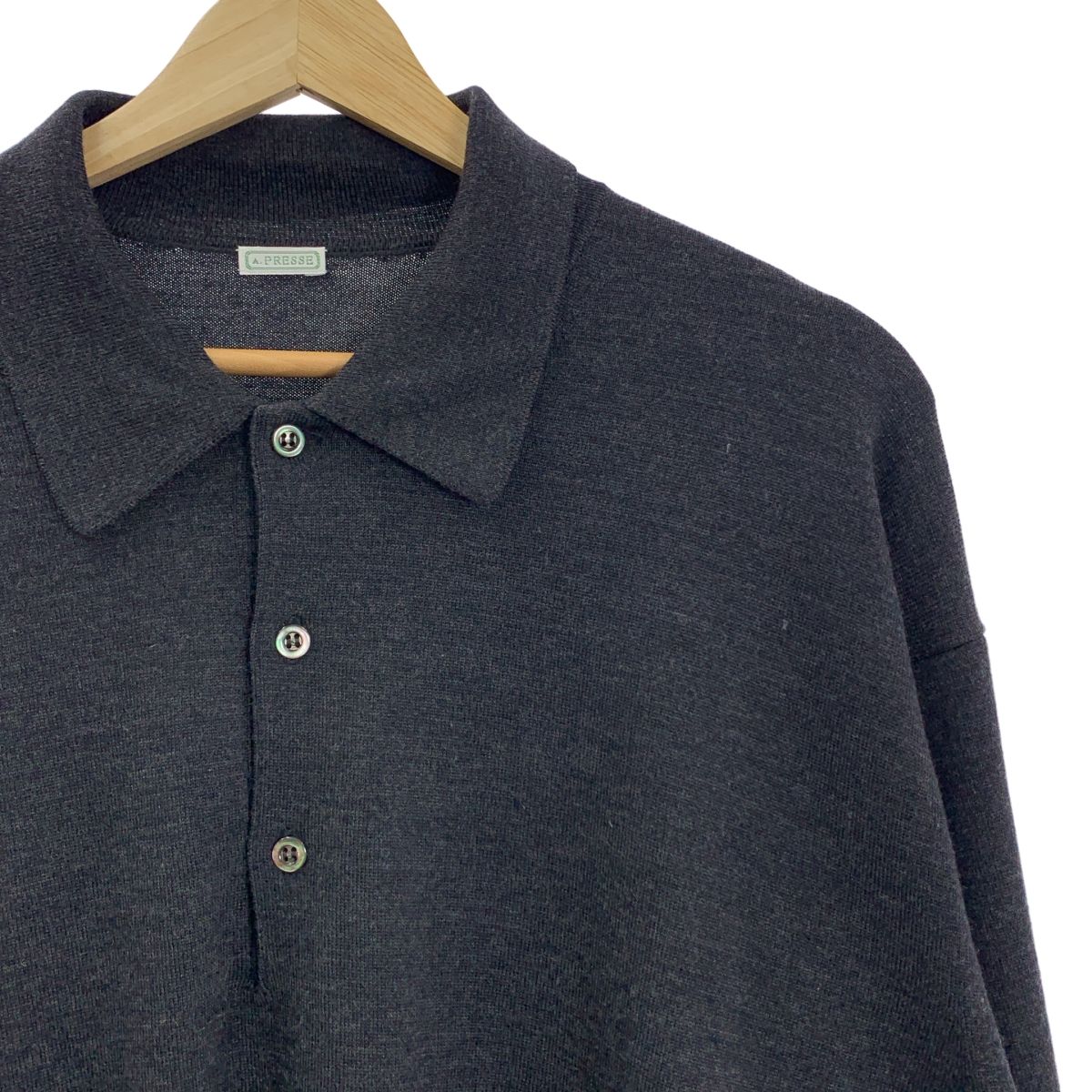 美品】 A.PRESSE / アプレッセ | 2022AW | L/S Knit Polo Shirt