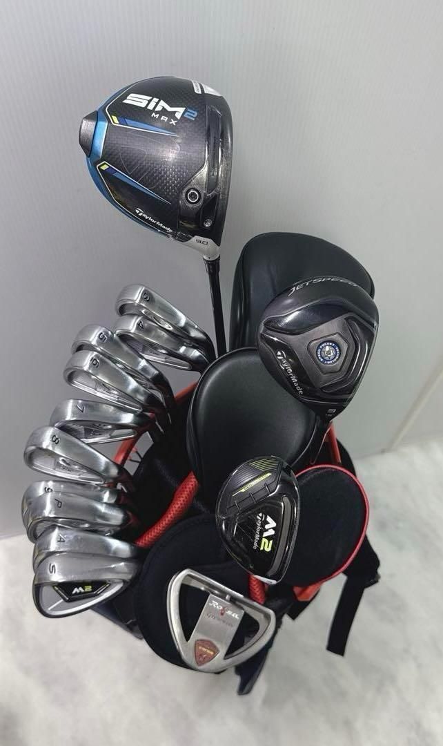 新品グリップ 豪華14本クラブセット SIM2 MAX テーラーメイド 右 S 新品グリップ 豪華14本クラブセット SIM2 MAX テーラーメイド 右 S