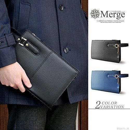 《送料無料＆税込価格》《新品未使用》《数量限定》《特別価格》Merge -マージ-！カーボンコーティング加工！牛革！撥水性！特注素材！取っ手付き！スクエア型！セカンドクラッチバッグMG-25392色