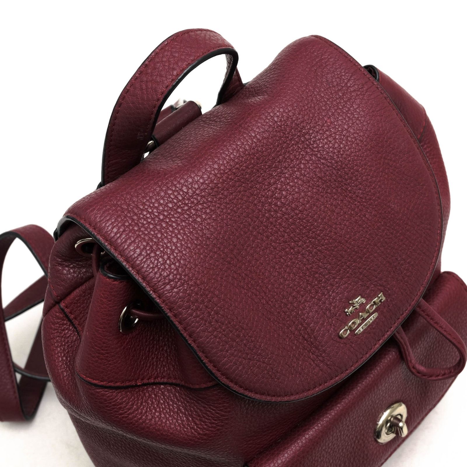 コーチ／COACH リュック バッグ バックパック レディース 女性 女性用レザー 革 本革 F37621 Mini Billie Backpack  In Pebble Leather ビリー ミニ バックパック 巾着型 シボ革 シュリンクレザー