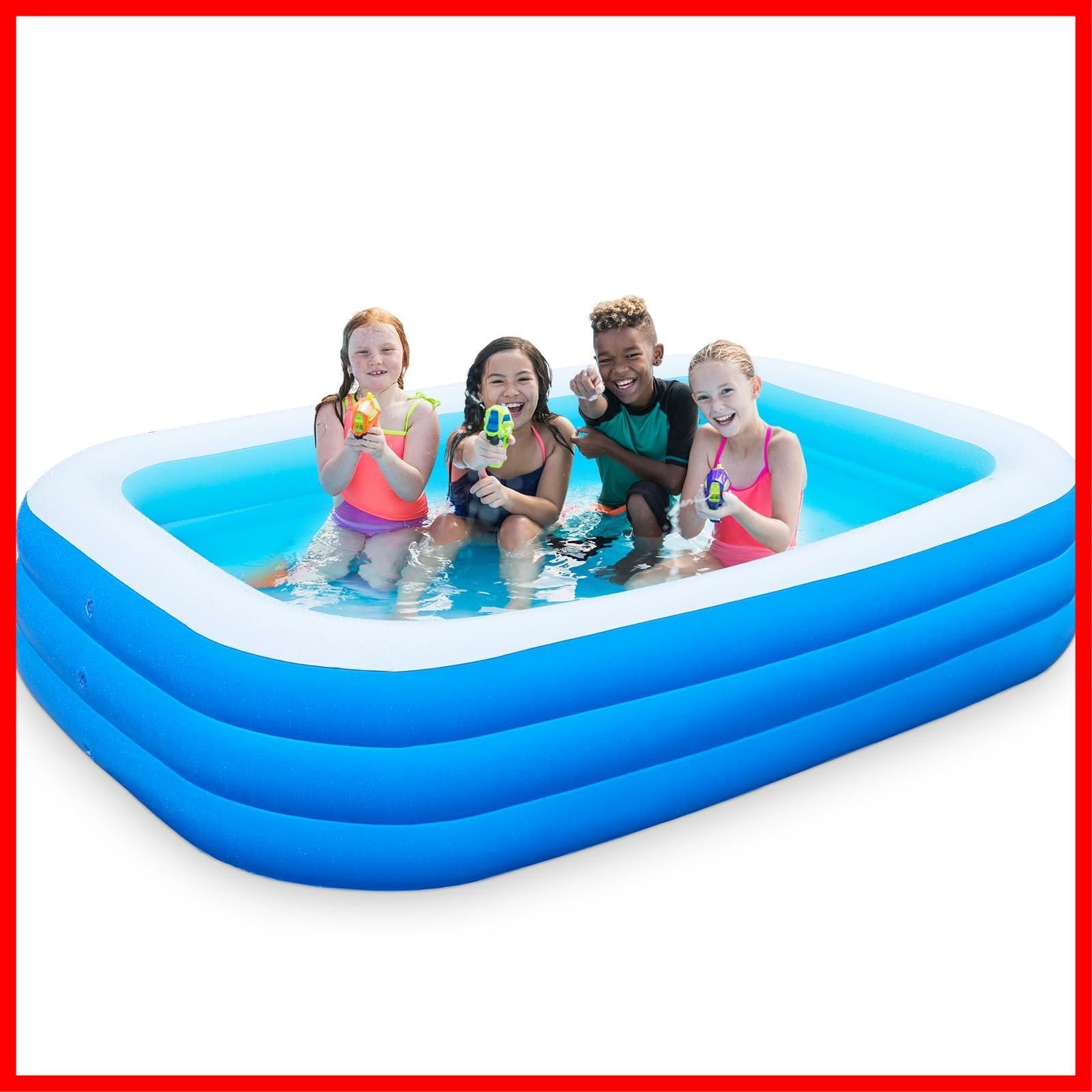 商品 夏 水遊び 空気入れ 子供プール エアープール 260x160x54cm 猛暑対策 3つ気室 大容量 スイミングプール 家庭用 大型 ビニールプール