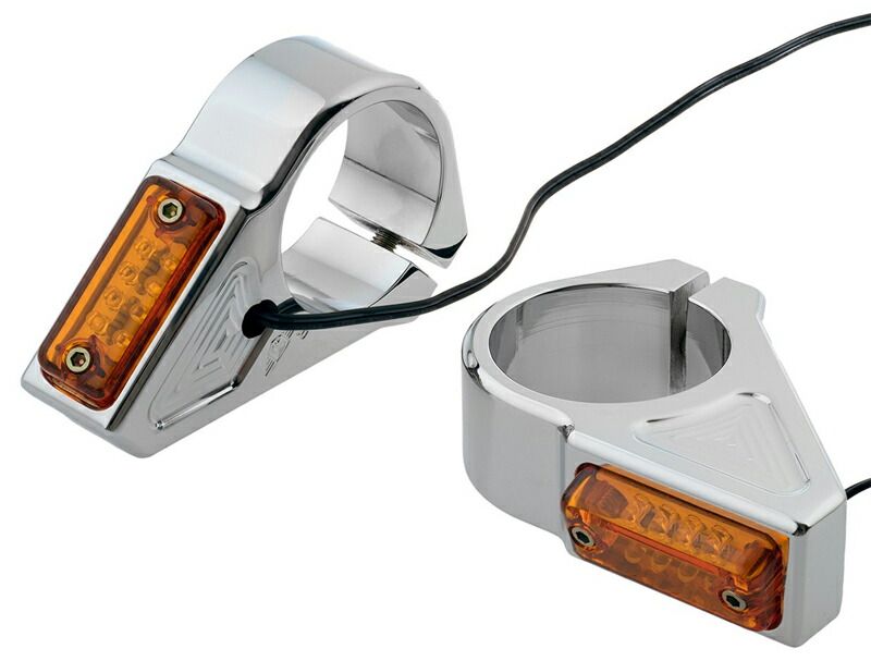 RECTANGLE LED フォークマウント マーカーライト クローム 41mmフォーク