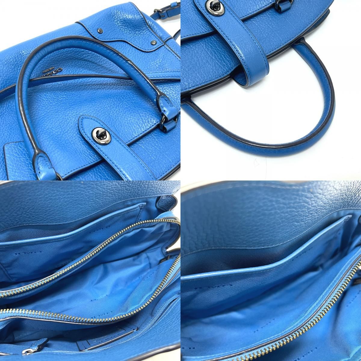COACH コーチ ハンドバッグ マーサーサッチェル24 37779 レザー ブルー 