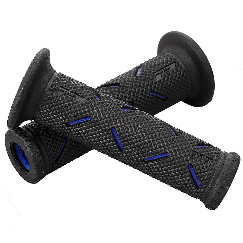 デイトナ(Daytona) PROGRIP(プログリップ) バイク用 グリップ ハンドル径φ22.2用 122mm ハードゲル エンド貫通 717タイプ ブルー 1