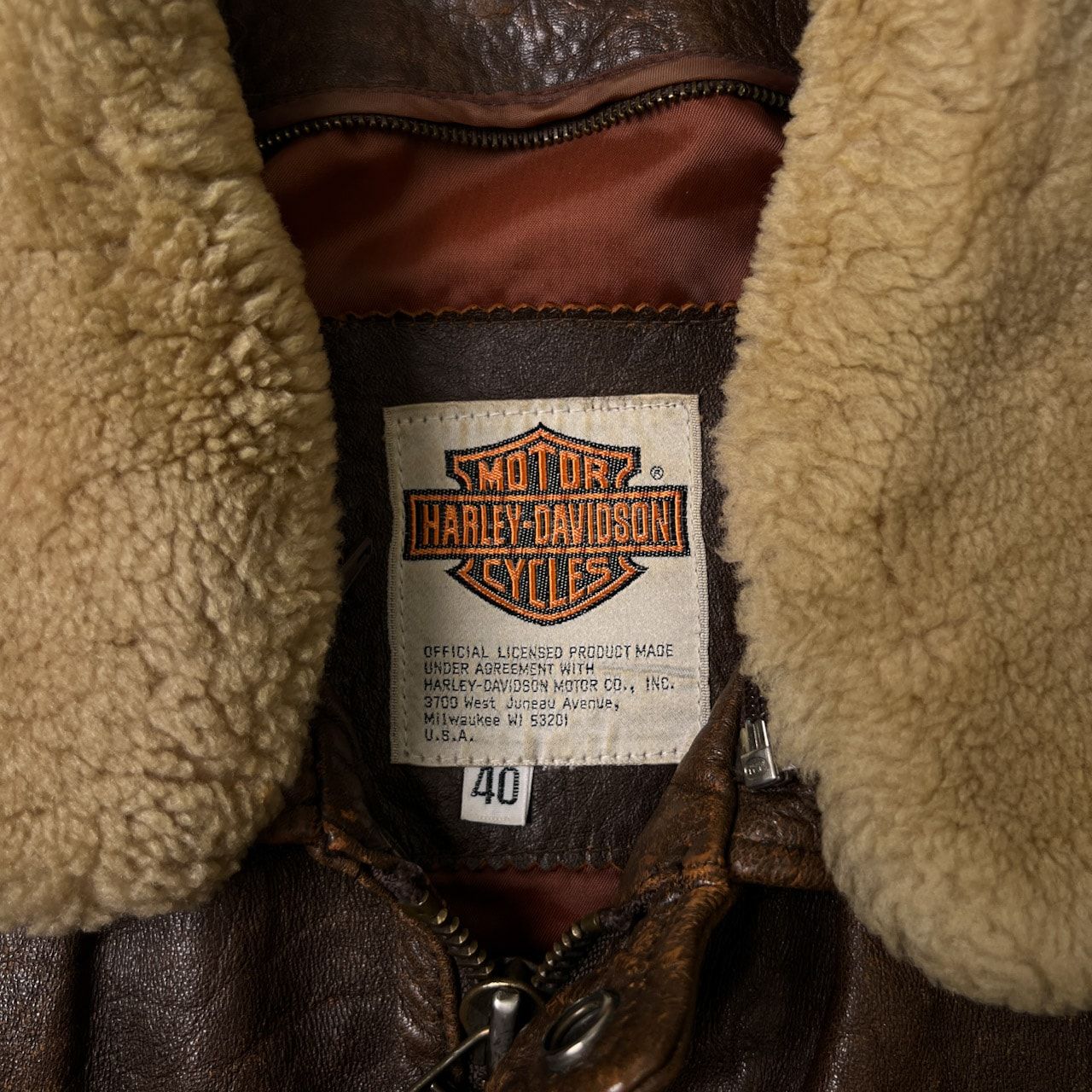 HARLEY DAVIDSON ハーレーダビットソン 襟ファー付 フライトジャケット