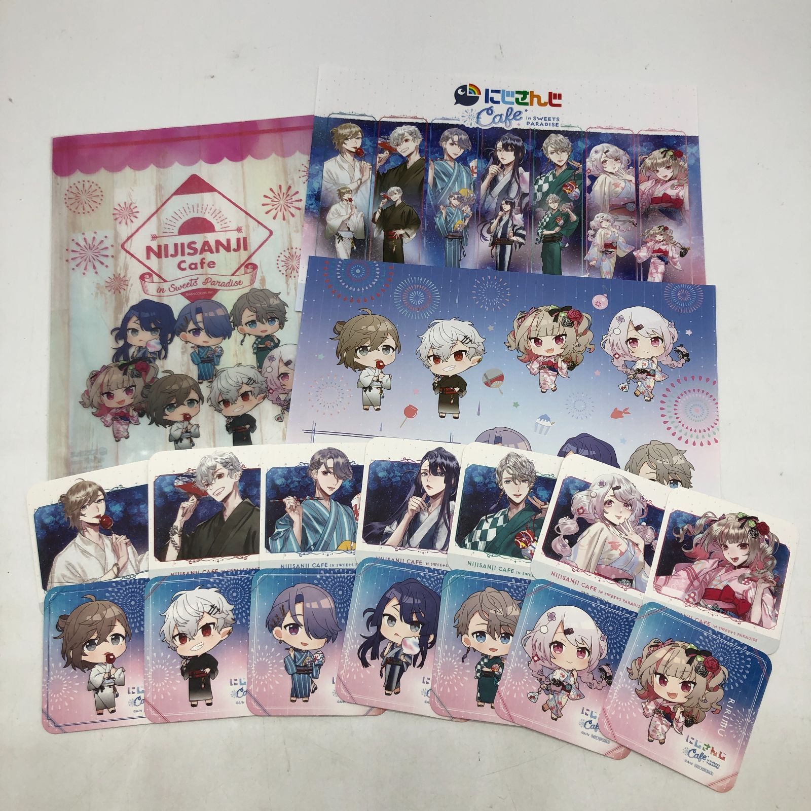 04m0192【夏祭り】にじさんじCafe コースター全14種＋クリアファイル+