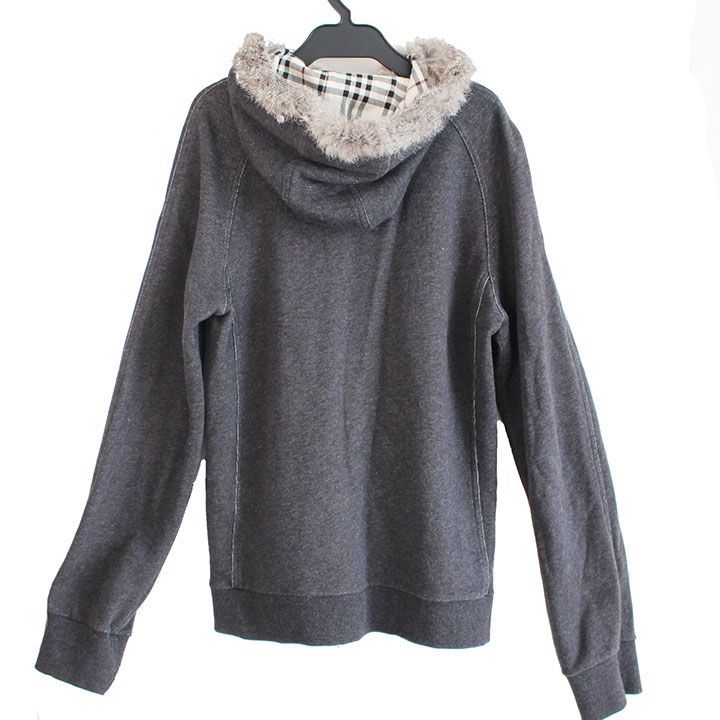 Burberryブラックレーベル2パーカーグレーフードファー付き未使用品 BURBERRY BLACK LABEL バーバリーブラックレーベル パーカー