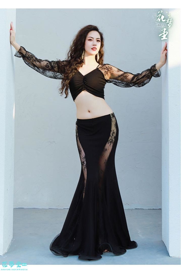 25年 ♥ベリーダンスレッスンウエアレース ベリーダンス 衣装 コスチューム 撮影会 舞台 イベント 花夢堂-145