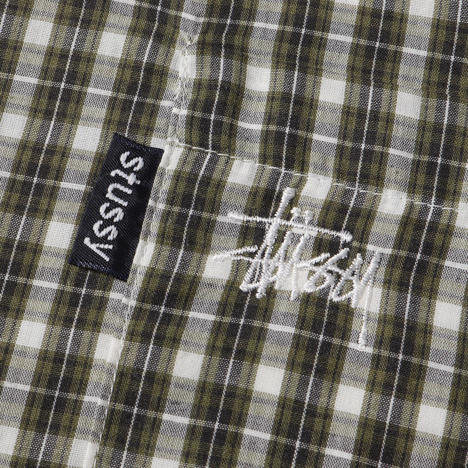 Stussy Psychedelic Check Shirt Men's Small Loop Collar