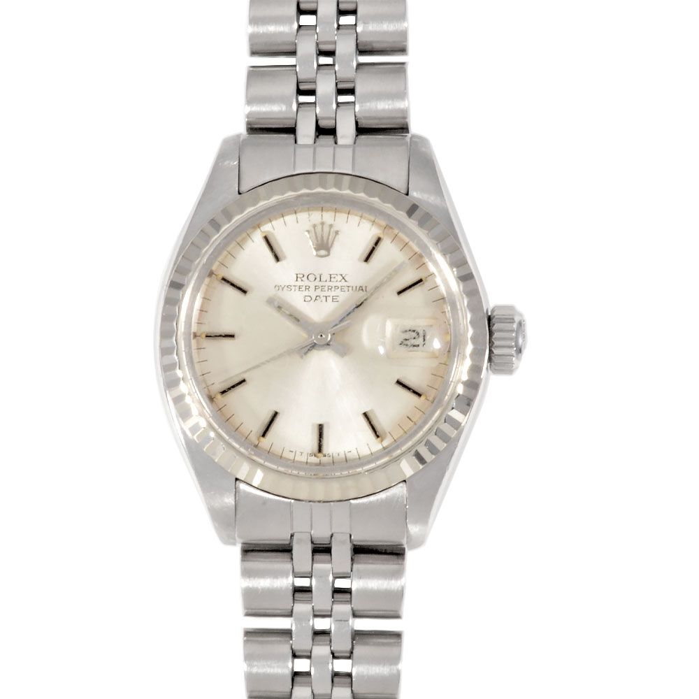 ロレックス ROLEX 6917 オイスターパペチュアル デイト 腕時計 シルバー文字盤 レディース