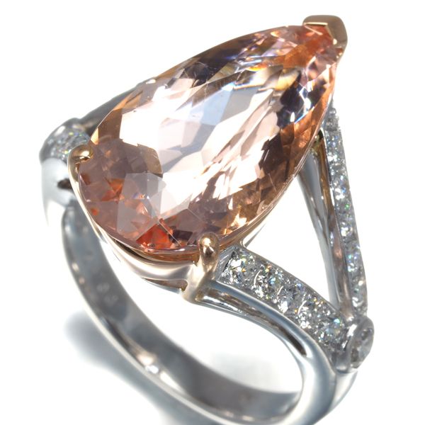 モルガナイト 6.54ct ダイヤ ダイヤモンド 0.60ct ペアシェイプ
