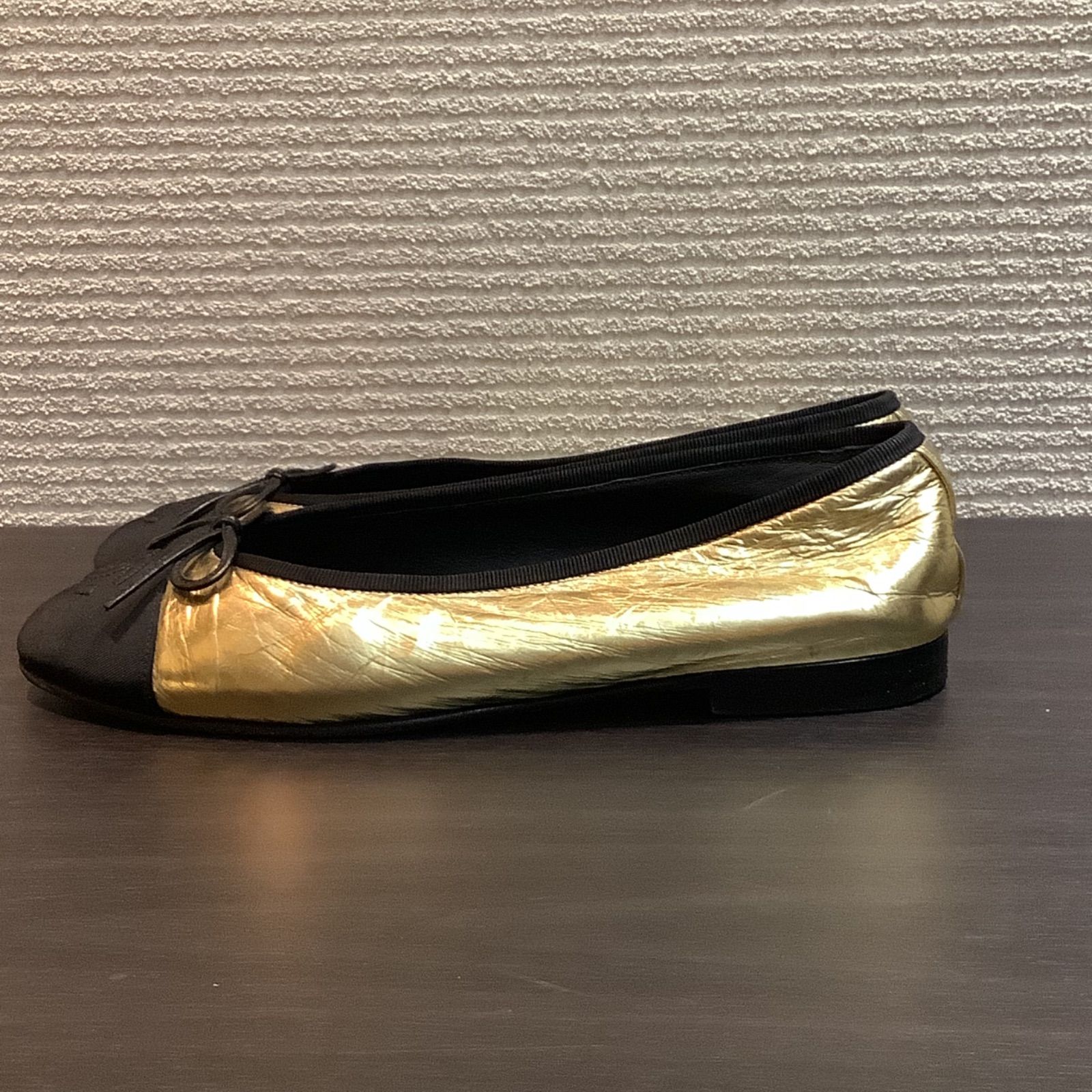 シャネル CHANEL ココマーク バレリーナ ゴールド G36490 【37.5