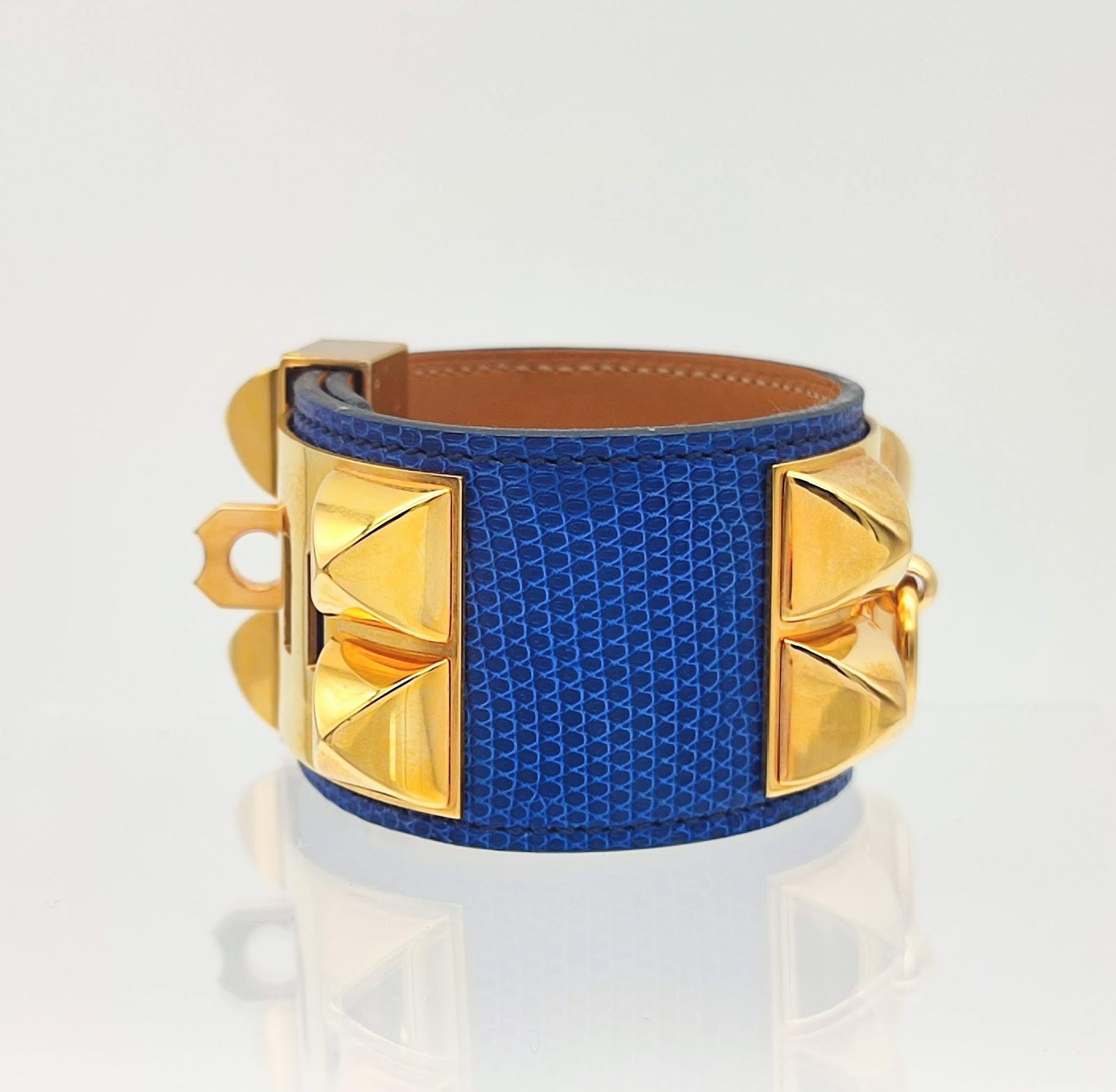 超美品】HERMES エルメス コリエドシアン ブルーリザード
