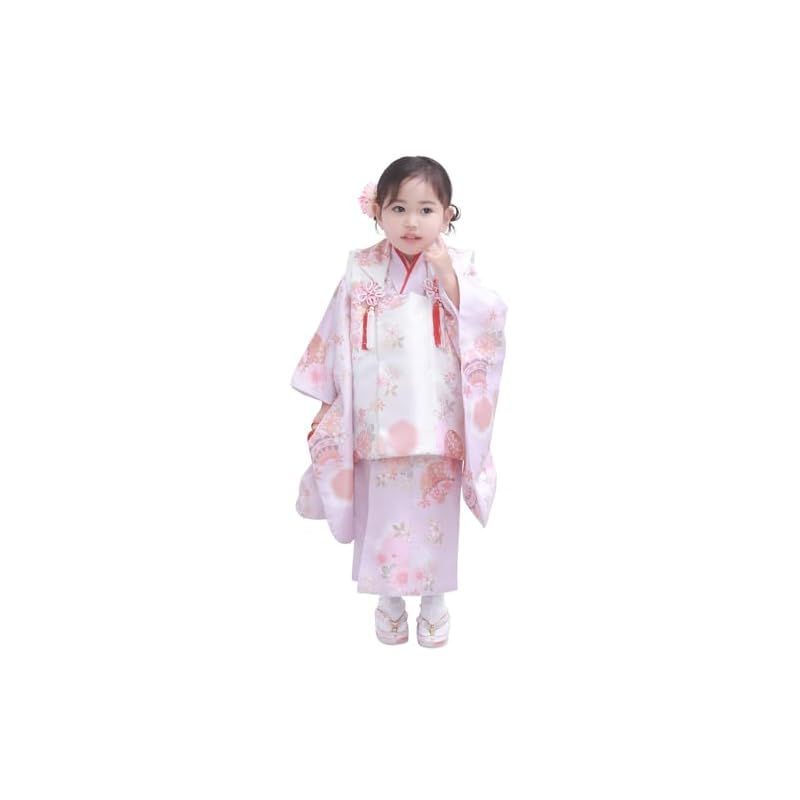 KYOETSU キョウエツ 七五三 3歳 女の子 着物 セット 被布 小物 フルセット 754 くすみ B 8.霞紫の鞠花舞 0