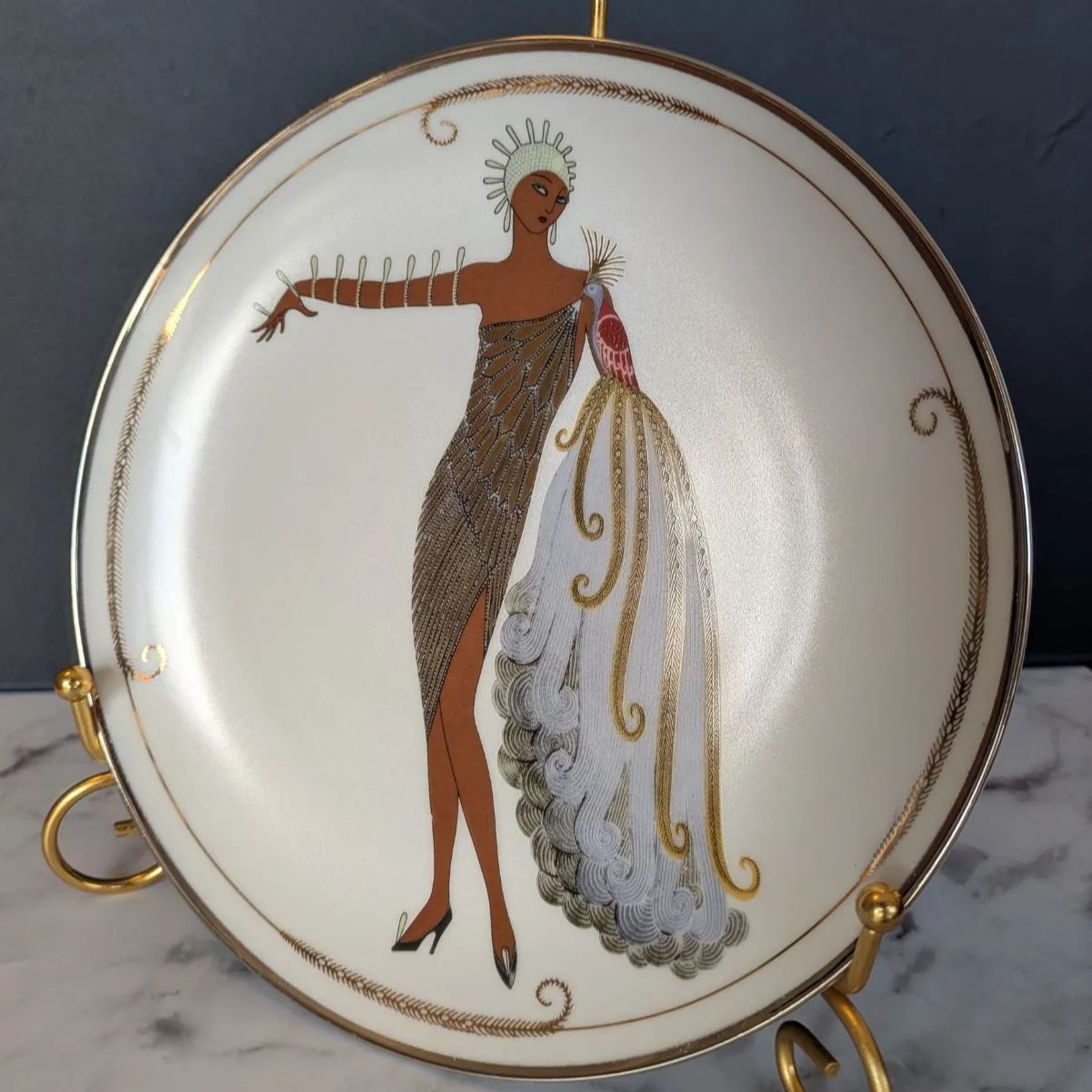 美品◆フランクリンミント エルテ Erte DIAV Ⅱ アールデコ プレート 美品◇エルテ Erte DIAV Ⅱ アールデコ フランクリンミント