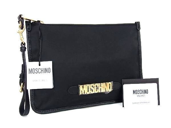 □新品□未使用□ MOSCHINO モスキーノ ナイロン×レザー クラッチ