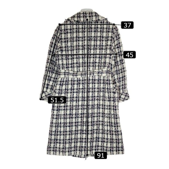 ☆ANAYI アナイ チェック ツイード ベルテッドコート ウエストベルト付