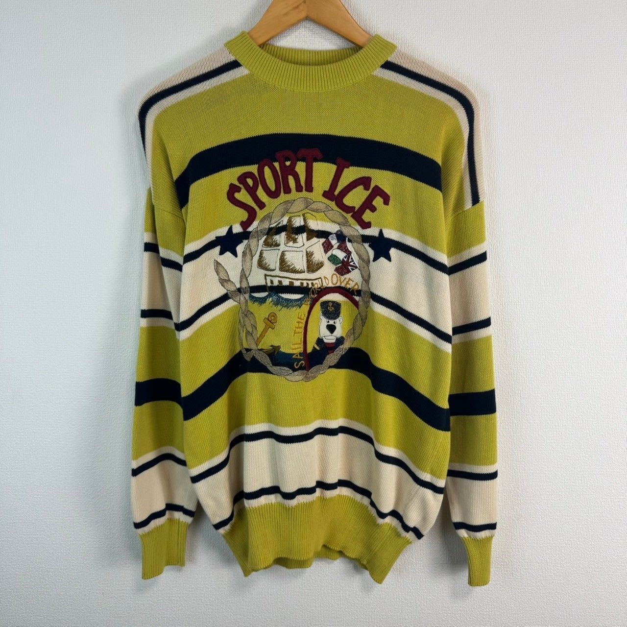 90s SPORT ICE by ICEBERG アイスバーグ ニット セーター ボーダー柄 