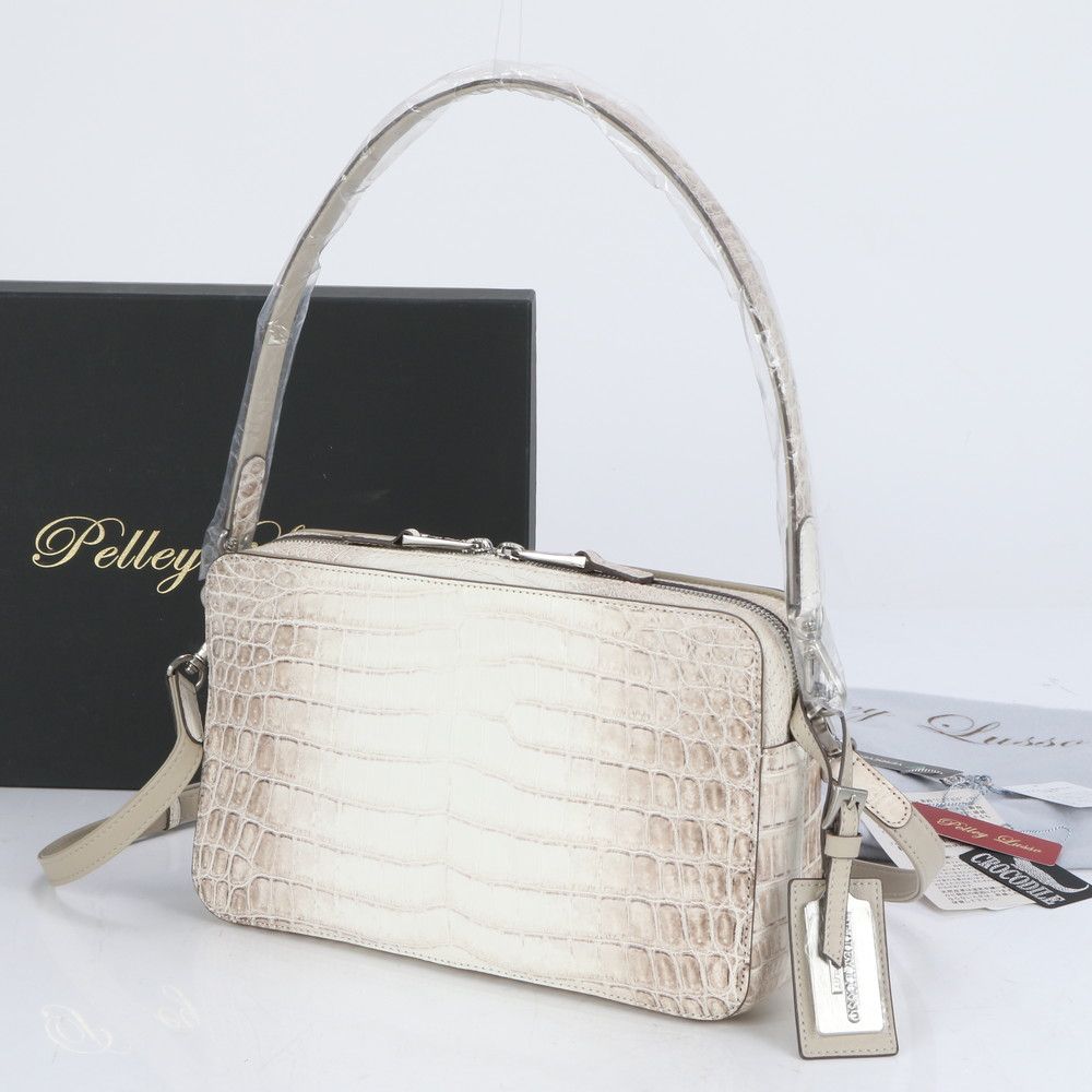 〈未使用〉PELLEY LUSSO ヒマラヤクロコダイル 2way バッグ 未使用品 タグ付き Pelley Lusso ヒマラヤクロコダイル バッグ
