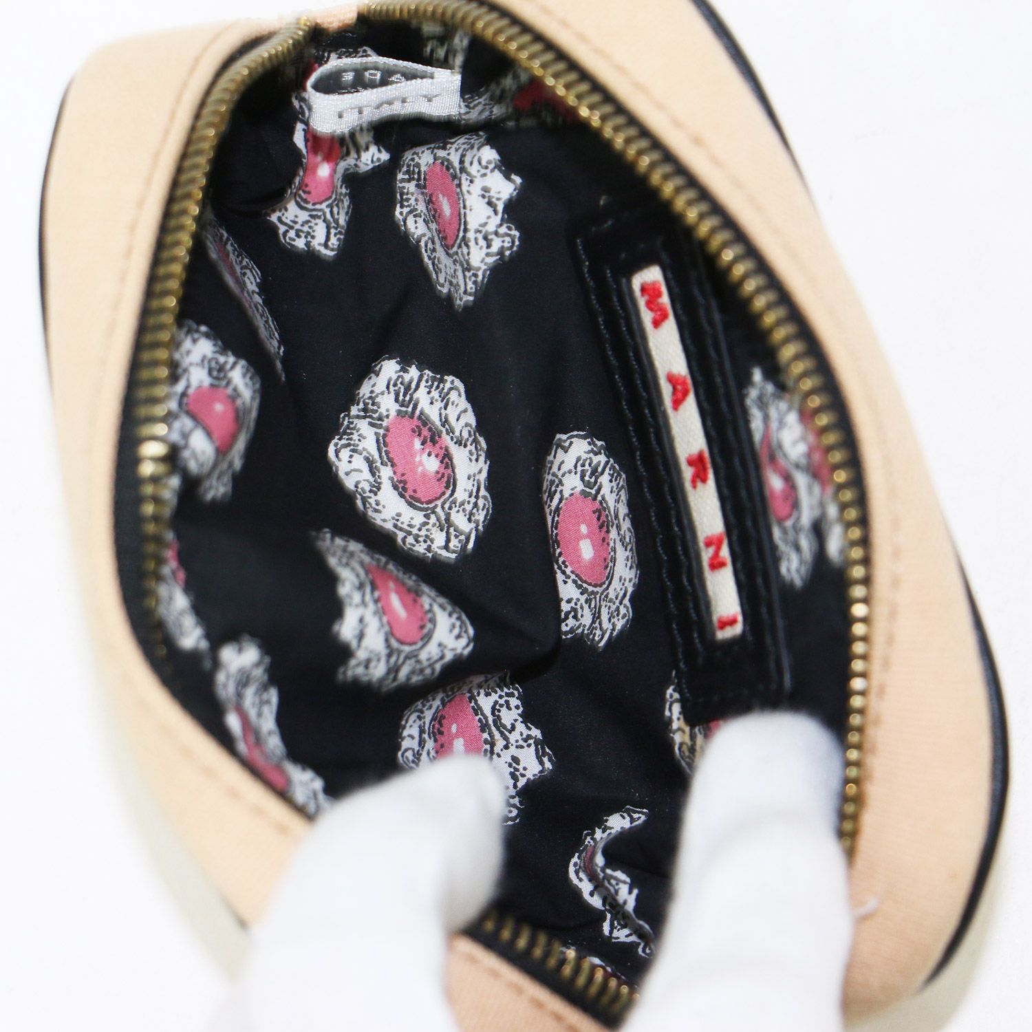 MARNI マルニ キャンバス ミニポーチ | ラウンドファスナー レザー