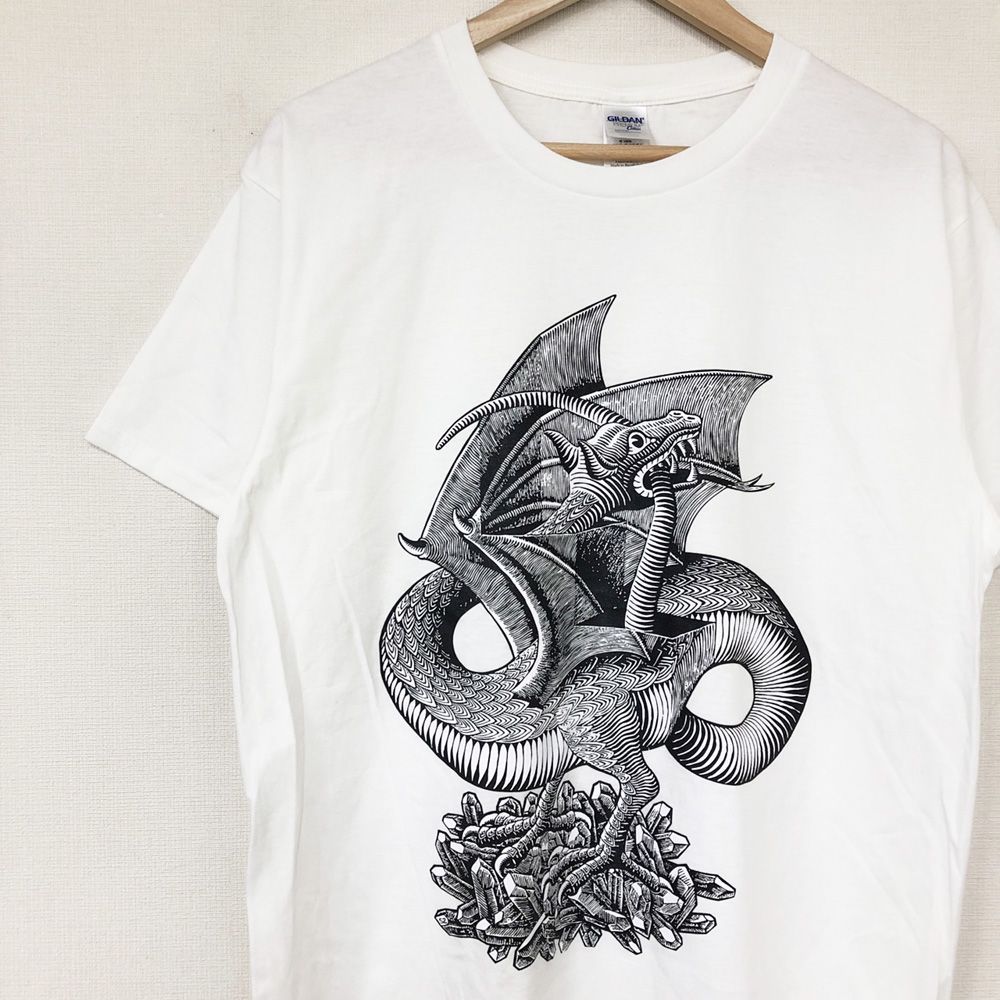 宅込 M.C Escher エッシャー ドラゴン騙し絵Tシャツ ヴィンテージ