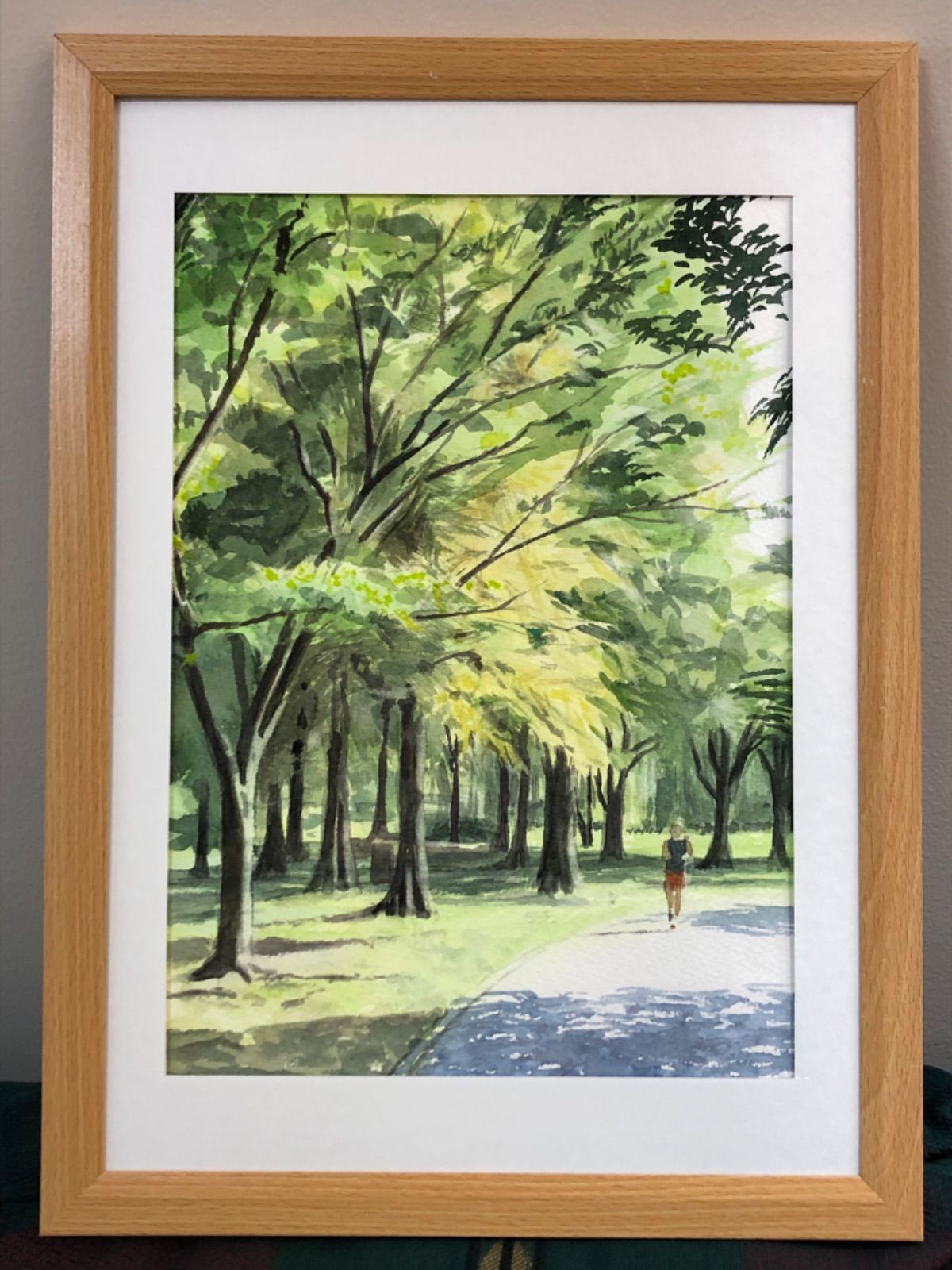 569＊新宿御苑11月 水彩画 原画 透明水彩画